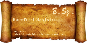 Bernfeld Szalviusz névjegykártya